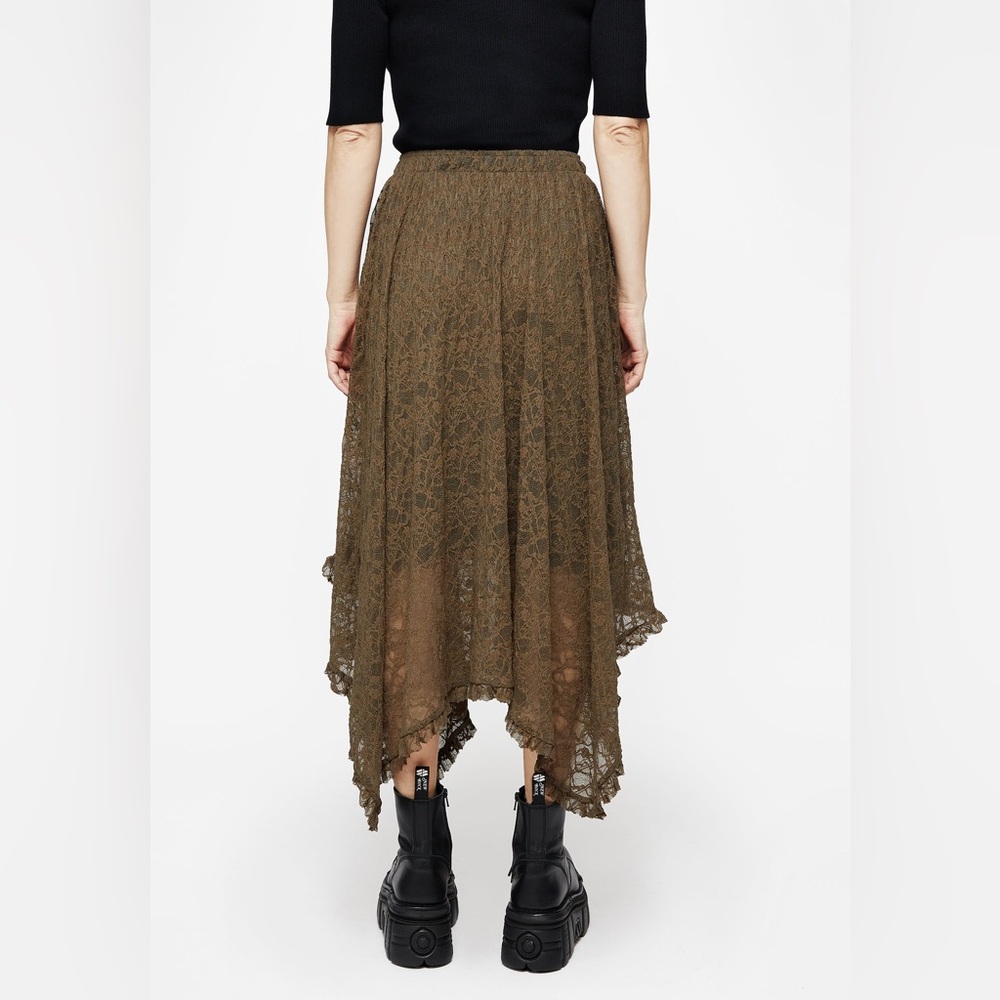Disturbia Myrtle Floral Lace Handkerchief Hem Midi Skirt US 12 / UK 16 - Picture 5 of 9